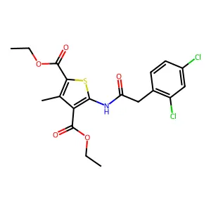 diethyl 5-[[2-(2,4-dichlorophenyl)acetyl]amino]-3-methylthiophene-2,4-dicarboxylate structure