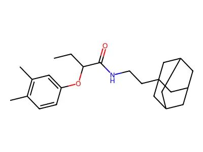 N-[2-(1-adamantyl)ethyl]-2-(3,4-dimethylphenoxy)butanamide structure