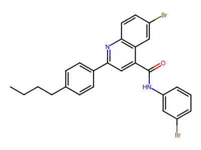 6-bromo-N-(3-bromophenyl)-2-(4-butylphenyl)quinoline-4-carboxamide structure