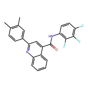 2-(3,4-dimethylphenyl)-N-(2,3,4-trifluorophenyl)quinoline-4-carboxamide structure