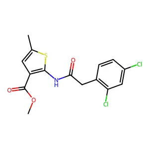 Methyl 2-{[(2,4-dichlorophenyl)acetyl]amino}-5-methyl-3-thiophenecarboxylate structure