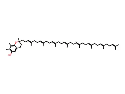 (2R)-2,7,8-trimethyl-2-(4,8,12,16,20,24,28,32-octamethyltritriaconta-3,7,11,15,19,23,27,31-octaenyl)-3,4-dihydrochromen-6-ol structure