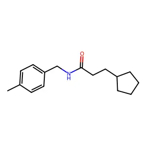 3-cyclopentyl-N-[(4-methylphenyl)methyl]propanamide structure