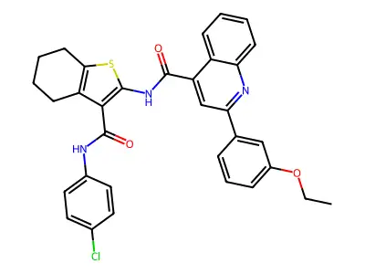 N-{3-[(4-chloroanilino)carbonyl]-4,5,6,7-tetrahydro-1-benzothien-2-yl}-2-(3-ethoxyphenyl)-4-quinolinecarboxamide structure