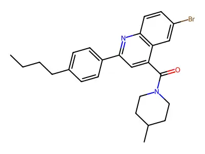 [6-Bromo-2-(4-butylphenyl)quinolin-4-yl]-(4-methylpiperidin-1-yl)methanone structure