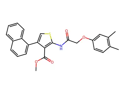 methyl 2-[[2-(3,4-dimethylphenoxy)acetyl]amino]-4-naphthalen-1-ylthiophene-3-carboxylate structure