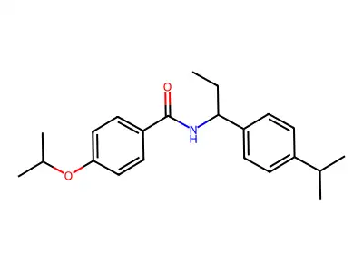 4-propan-2-yloxy-N-[1-(4-propan-2-ylphenyl)propyl]benzamide structure