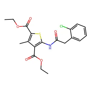 Diethyl 5-{[(2-chlorophenyl)acetyl]amino}-3-methyl-2,4-thiophenedicarboxylate structure