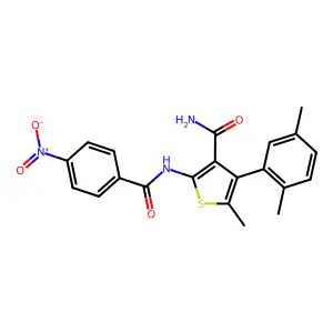 4-(2,5-Dimethylphenyl)-5-methyl-2-[(4-nitrobenzoyl)amino]thiophene-3-carboxamide structure