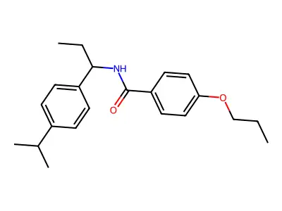 N-[1-(4-isopropylphenyl)propyl]-4-propoxybenzamide structure