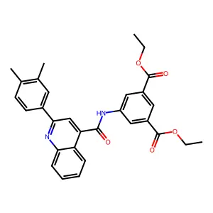 Diethyl 5-({[2-(3,4-dimethylphenyl)-4-quinolinyl]carbonyl}amino)isophthalate structure