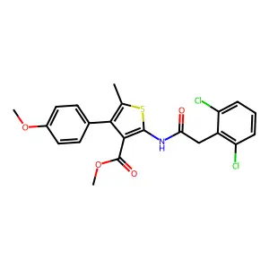 methyl 2-[[2-(2,6-dichlorophenyl)acetyl]amino]-4-(4-methoxyphenyl)-5-methylthiophene-3-carboxylate structure