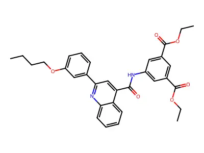 Diethyl 5-({[2-(3-butoxyphenyl)-4-quinolinyl]carbonyl}amino)isophthalate structure