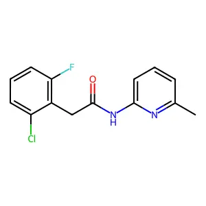 2-(2-chloro-6-fluorophenyl)-N-(6-methylpyridin-2-yl)acetamide structure