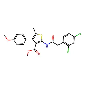methyl 2-[[2-(2,4-dichlorophenyl)acetyl]amino]-4-(4-methoxyphenyl)-5-methylthiophene-3-carboxylate structure