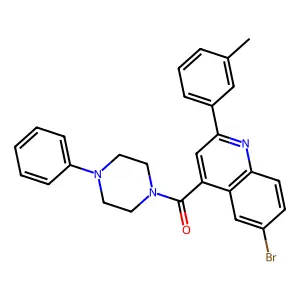[6-Bromo-2-(3-methylphenyl)quinolin-4-yl]-(4-phenylpiperazin-1-yl)methanone structure