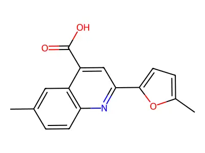 6-Methyl-2-(5-methyl-2-furyl)quinoline-4-carboxylic acid structure