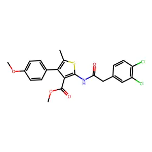 methyl 2-[[2-(3,4-dichlorophenyl)acetyl]amino]-4-(4-methoxyphenyl)-5-methylthiophene-3-carboxylate structure