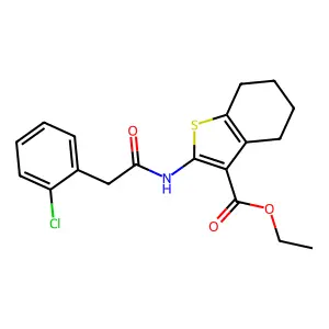 ethyl 2-{[(2-chlorophenyl)acetyl]amino}-4,5,6,7-tetrahydro-1-benzothiophene-3-carboxylate structure