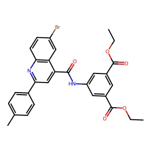 Diethyl 5-({[6-bromo-2-(4-methylphenyl)-4-quinolinyl]carbonyl}amino)isophthalate structure
