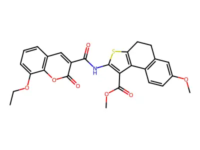 methyl 2-{[(8-ethoxy-2-oxo-2H-chromen-3-yl)carbonyl]amino}-7-methoxy-4,5-dihydronaphtho[2,1-b]thiophene-1-carboxylate structure