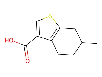(6S)-6-methyl-4,5,6,7-tetrahydro-1-benzothiophene-3-carboxylic acid structure