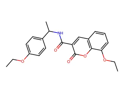 8-ethoxy-N-[1-(4-ethoxyphenyl)ethyl]-2-oxo-2H-chromene-3-carboxamide structure