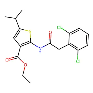 Ethyl 2-{[(2,6-dichlorophenyl)acetyl]amino}-5-isopropyl-3-thiophenecarboxylate structure