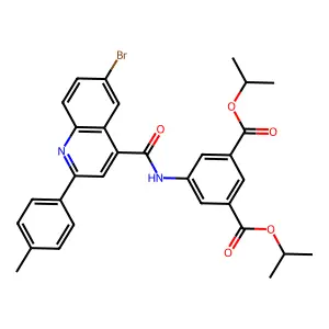 diisopropyl 5-({[6-bromo-2-(4-methylphenyl)-4-quinolinyl]carbonyl}amino)isophthalate structure