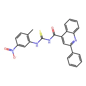 N-[(2-methyl-5-nitrophenyl)carbamothioyl]-2-phenylquinoline-4-carboxamide structure