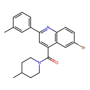 [6-Bromo-2-(3-methylphenyl)quinolin-4-yl]-(4-methylpiperidin-1-yl)methanone structure