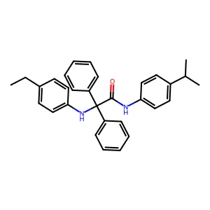 2-(4-ethylanilino)-2,2-diphenyl-N-(4-propan-2-ylphenyl)acetamide structure