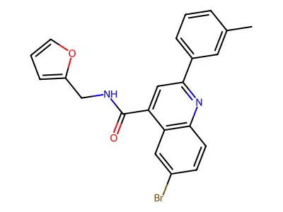 6-Bromo-N-(2-furanylmethyl)-2-(3-methylphenyl)-4-quinolinecarboxamide structure