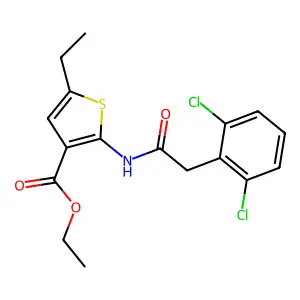 Ethyl 2-{[(2,6-dichlorophenyl)acetyl]amino}-5-ethyl-3-thiophenecarboxylate structure