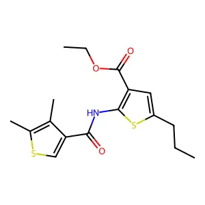 ethyl 2-[(4,5-dimethylthiophene-3-carbonyl)amino]-5-propylthiophene-3-carboxylate structure