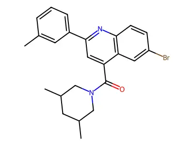 [6-Bromo-2-(3-methylphenyl)quinolin-4-yl]-(3,5-dimethylpiperidin-1-yl)methanone structure