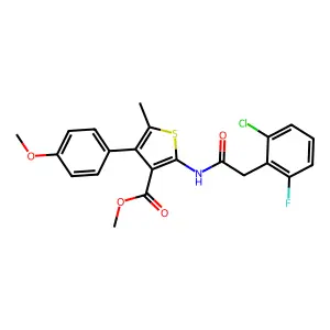 methyl 2-[[2-(2-chloro-6-fluorophenyl)acetyl]amino]-4-(4-methoxyphenyl)-5-methylthiophene-3-carboxylate structure