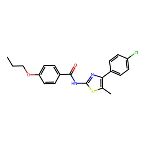 N-[4-(4-chlorophenyl)-5-methyl-1,3-thiazol-2-yl]-4-propoxybenzamide structure