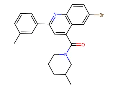 [6-Bromo-2-(3-methylphenyl)quinolin-4-yl]-(3-methylpiperidin-1-yl)methanone structure