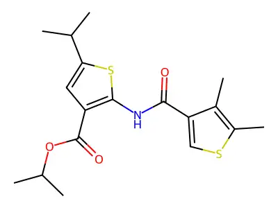 1-Methylethyl 2-[[(4,5-dimethyl-3-thienyl)carbonyl]amino]-5-(1-methylethyl)-3-thiophenecarboxylate structure