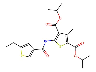 diisopropyl 5-{[(5-ethyl-3-thienyl)carbonyl]amino}-3-methyl-2,4-thiophenedicarboxylate structure