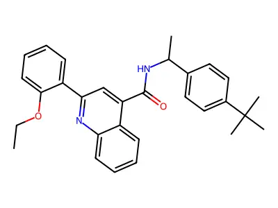 N-[1-(4-tert-butylphenyl)ethyl]-2-(2-ethoxyphenyl)quinoline-4-carboxamide structure
