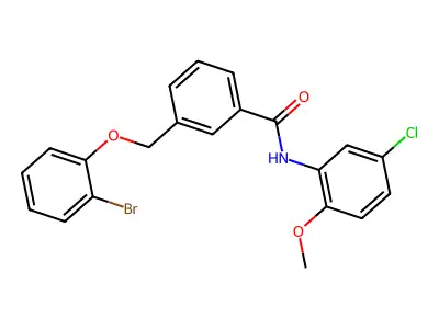 3-[(2-bromophenoxy)methyl]-N-(5-chloro-2-methoxyphenyl)benzamide structure