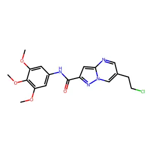 6-(2-chloroethyl)-N-(3,4,5-trimethoxyphenyl)pyrazolo[1,5-a]pyrimidine-2-carboxamide structure