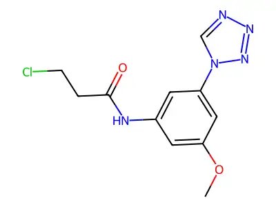 3-chloro-N-[3-methoxy-5-(1H-tetraazol-1-yl)phenyl]propanamide structure