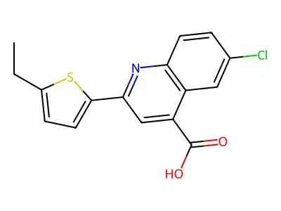 6-Chloro-2-(5-ethylthiophen-2-yl)quinoline-4-carboxylic acid structure
