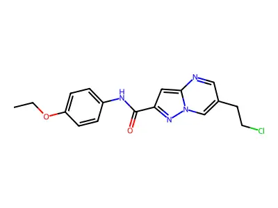 6-(2-chloroethyl)-N-(4-ethoxyphenyl)pyrazolo[1,5-a]pyrimidine-2-carboxamide structure