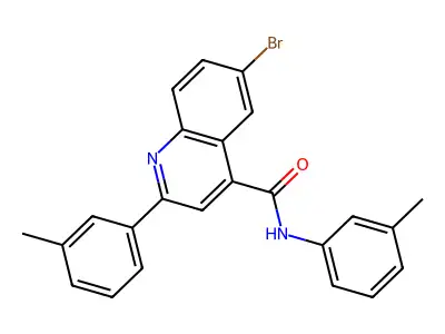 6-bromo-N,2-bis(3-methylphenyl)quinoline-4-carboxamide structure