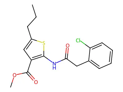 Methyl 2-{[(2-chlorophenyl)acetyl]amino}-5-propylthiophene-3-carboxylate structure