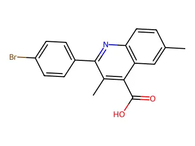 2-(4-Bromophenyl)-3,6-dimethylquinoline-4-carboxylic acid structure